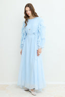 Ruffle Sleeve Lace Dress