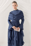 Ibiza Evening Dress with Ruffle Sleeves