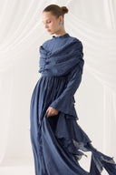 Ibiza Evening Dress with Ruffle Sleeves