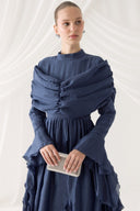 Ibiza Evening Dress with Ruffle Sleeves