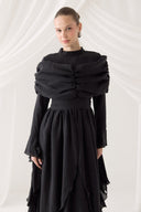 Ruffled Sleeve Ibiza Evening Dress