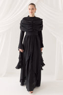 Ruffled Sleeve Ibiza Evening Dress
