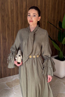 Ruffle Sleeve Muslin Dress