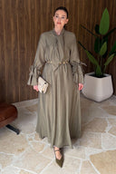 Ruffle Sleeve Muslin Dress