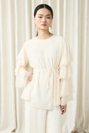 Sleeve Ruffle Chiffon Set