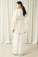 Sleeve Ruffle Chiffon Set