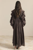 Ruffle-Sleeved Flounced Dress