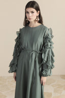 Ruffle-Sleeve Dress