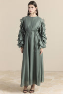 Ruffle-Sleeve Dress