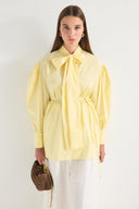 Tie-Neck Balloon Sleeve Blouse