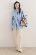 Tie-Detail Cotton Satin Shirt