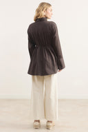 Tie-Detail Cotton Satin Shirt
