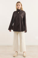 Tie-Detail Cotton Satin Shirt