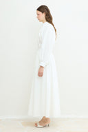 Tie-Neck Detail Dacron Skirt Set