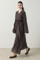 Double-Breasted Striped Skirt Set