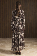 Double-Breasted Patterned Chiffon Set