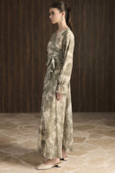 Double-Breasted Patterned Chiffon Set