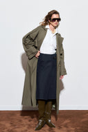 Double-Breasted Long Trench Coat