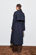 Double-Breasted Long Trench Coat