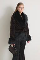 Faux Fur Trimmed Wool Coat
