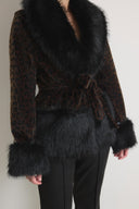 Faux Fur Trimmed Wool Coat