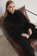 Faux Fur Trimmed Wool Coat