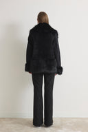Faux Fur Trimmed Wool Coat