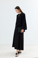 Kylea Front-Ribbed Lace-Up Linen Set