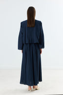 Kylea Front-Ribbed Lace-Up Linen Set