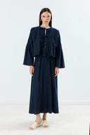 Kylea Front-Ribbed Lace-Up Linen Set
