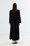 Kylea Front-Ribbed Lace-Up Linen Set