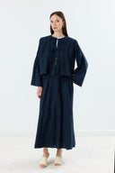 Kylea Front-Ribbed Lace-Up Linen Set
