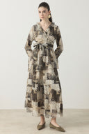 Larin Criss-Cross Patterned Chiffon Set