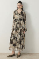 Larin Criss-Cross Patterned Chiffon Set