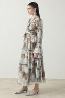 Larin Patterned Chiffon Cross-Over Set