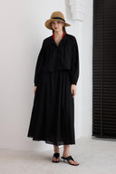 Livia Pleated Voile Skirt Set