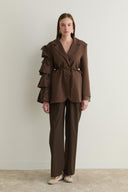 Louie Sleeve-Detail Double-Breasted Jacket