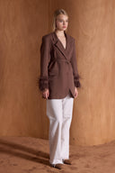 Lunara Feather-Trimmed Jacket