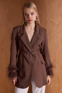 Lunara Feather-Trimmed Jacket