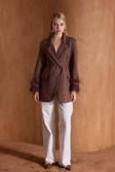 Lunara Feather-Trimmed Jacket