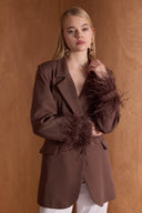 Lunara Feather-Trimmed Jacket
