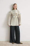 Lyra Vertical Pleated Buckle Shirt