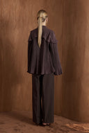 Lyra Vertical Pleated Buckle Shirt