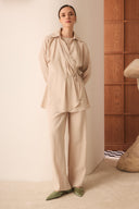 Malyne Front-Pleated Double-Breasted Suit