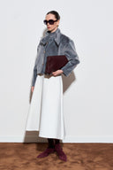 Mandell Short Wool-Blend Jacket with Bow Collar