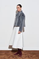 Mandell Short Wool-Blend Jacket with Bow Collar