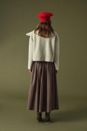 Mandell Short Wool-Blend Jacket with Bow Collar