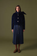 Mandell Short Wool-Blend Jacket with Bow Collar