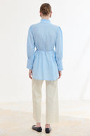 Cuffed Ribbed Voile Shirt