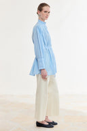 Cuffed Ribbed Voile Shirt